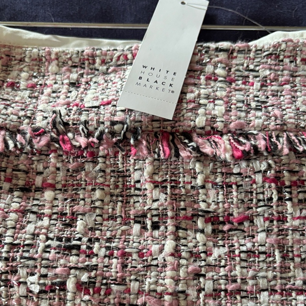 White House Black Market Tweed Mini Skirt - Pink, White, Black